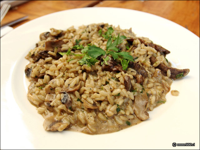 Risotto Funghi con arroz arborio